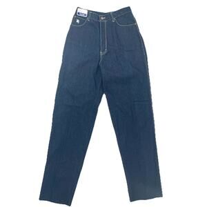 Vintage NWT 1970s Bottom Haff High Rise Taper Denim Blue Jeans Pants 28"